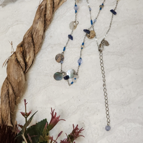 Lia Sophia Blue and Silver Toned Dainty Necklace - Picture 8 of 12